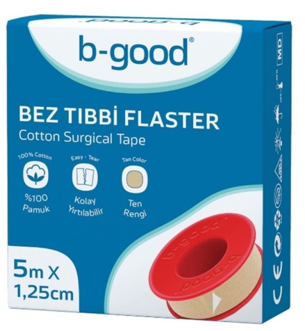 Хирургическая лента из хлопкобумажной ткани 5м*1,25см B-Good