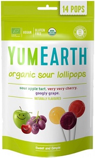 Карамель на палочке Яблоко Вишня Виноград Organic Pop 14шт YUMEARTH арт 01026
