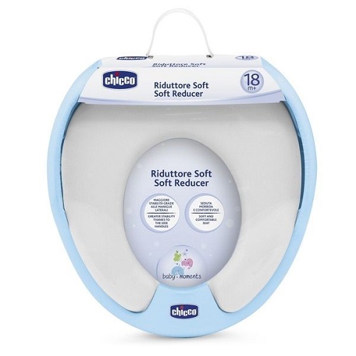 Накладка на унитаз детская CHICCO 18+м с ручками Soft Голубая
