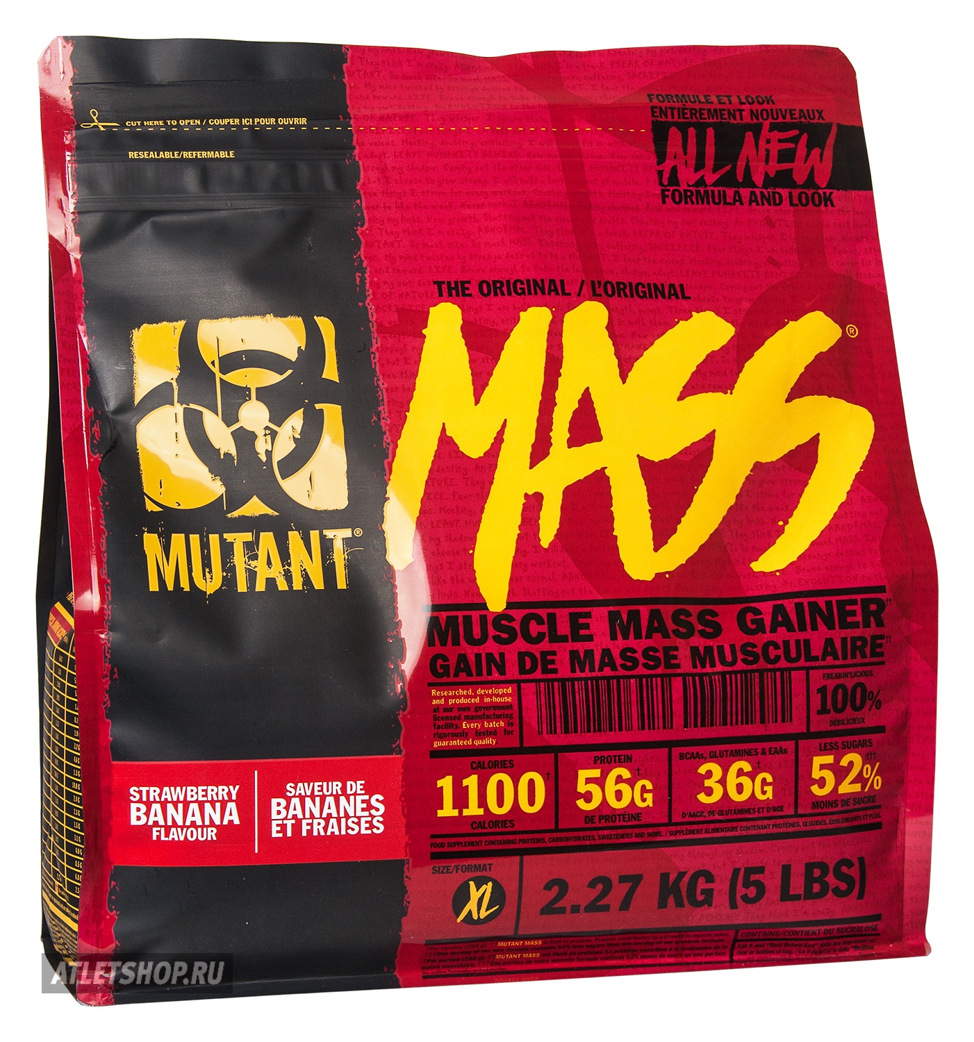 Mutant Mass Мутант Масс пор.2,27кг гейнер клубника-банан