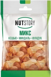 Nutstory Микс Ореховый Кешью миндаль фундук 34г