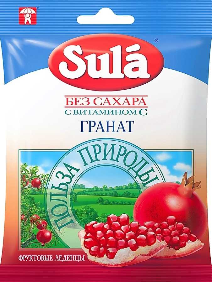 Sula Леденцы гранат без сахара с витаминос С 60г