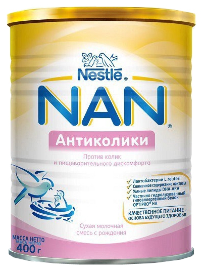 NAN Антиколики 400г Смесь сухая молочная детская.