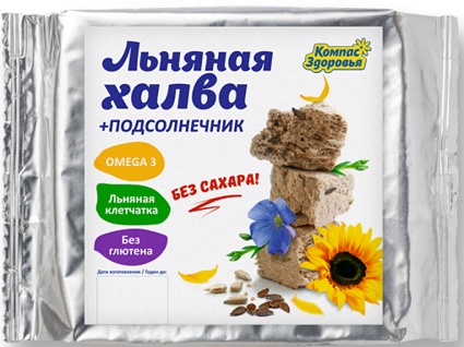 Компас здоровья Халва Подсолнечно-льняная 250г с семенами корич.льна на фруктозе