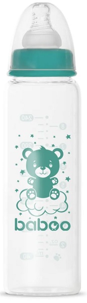 Бутылочка Стеклянная BABOO Anti-Colic Comfort Glass узкое горлышко 120мл Соска Силиконовая 0м+