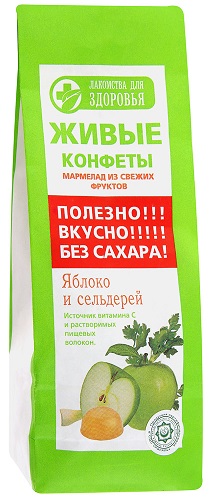 Лакомства для здоровья Мармелад Яблоко и Сельдерей 170г без сахара