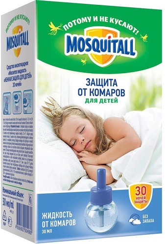 Жидкость от Комаров для фумигатора MOSQUITALL 30 ночей для детей Нежная Защита