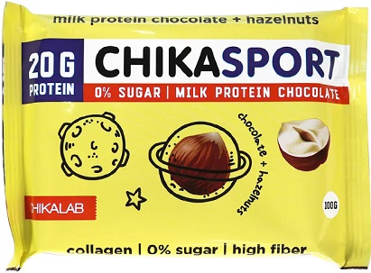 CHIKASPORT Молочный Шоколад Фундук 100г с протеином