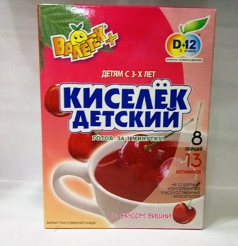 Валетек Кисель концентрат  "Киселек детский" 25 г - 8 шт (вишня)
