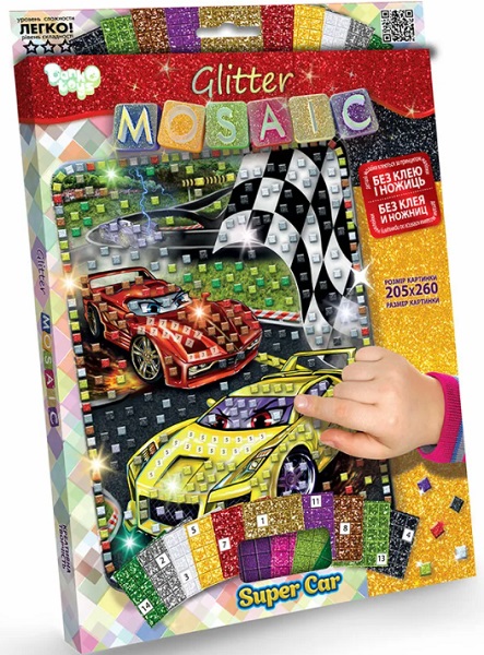 Креативное творчество набор 10+ Glitter Mosaic Super Car арт.09137