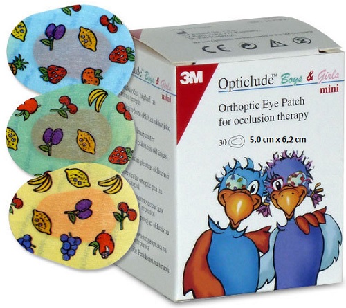 Пластыри Глазные для Детей Opticlude 5*6,2см ( 30 шт ) 3M 2537PE Окклюдеры Цветные (Упаковка)