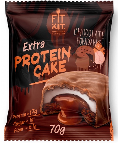 Fit Kit Extra протеиновое Печенье с высокобелковым суфле 70 г Шоколадный Фондан