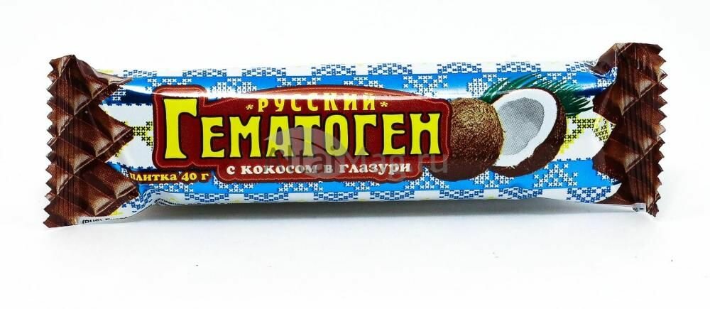 Гематоген Русский с Кокосом в Глазури  40 г ФАРМ-ПРО