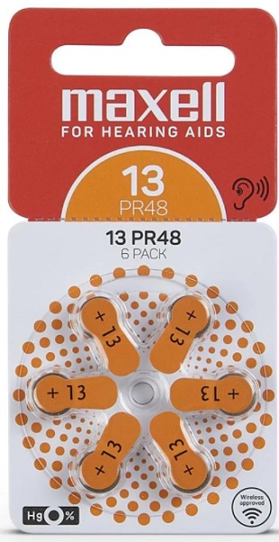 Батарейка на слуховой аппарат MAXELL Zink Air PR536 (10) 6BS (6шт) (Упаковка)