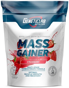 Geneticlab Mass Gainer Гейнер Клубника 3кг пакет