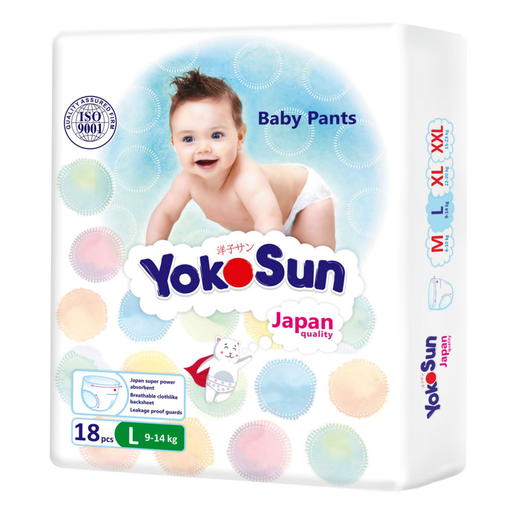 Трусики-подгузники для детей YOKOSUN L18  (9-13 кг) 18шт