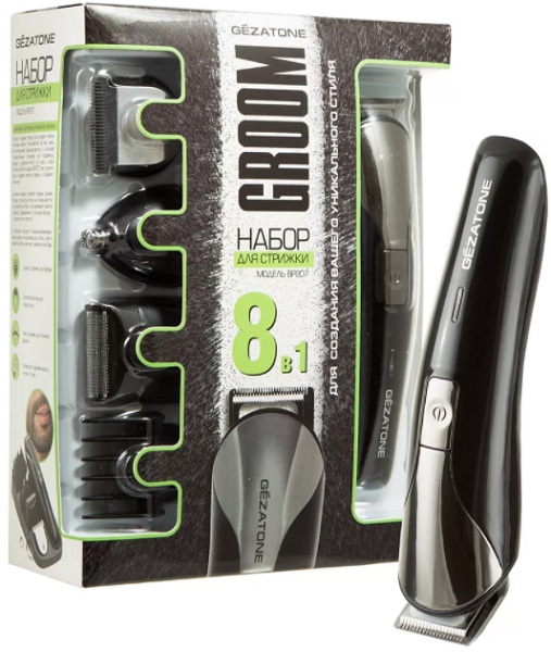 GEZATONE GROOM 8в1 Машинка для стрижки и подравнивания бороды BP207
