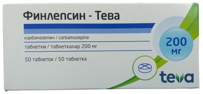 Финлепсин Тева табл. 200 мг №50 ( карбамазепин ) (Упаковка)