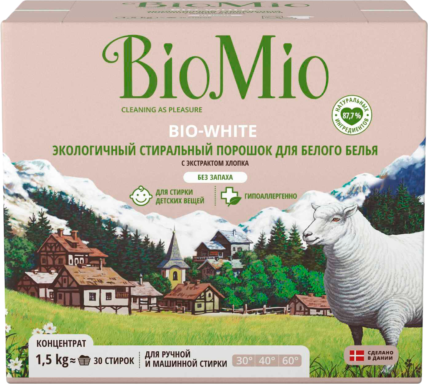 Bio Mio Экологиченый стиральный порошок для белого белья 1500 гр