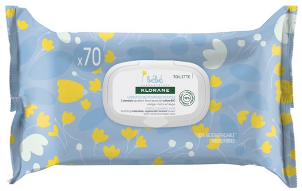 KLORANE BEBE Влажные салфетки 70шт