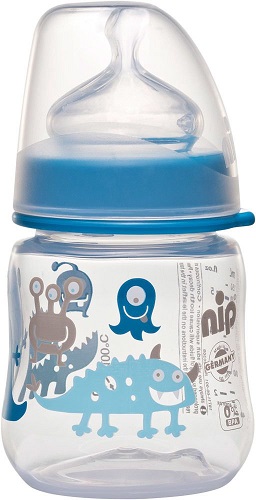 Бутылочка Пластиковая NIP 150мл ш/г Соска Силиконовая 0м+ Nr225937 ( Blue)