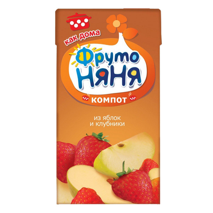 ФрутоНяня Компот яблочно- клубничный 200мл 
