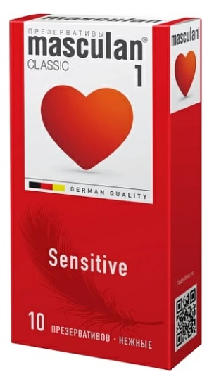 Презервативы MASCULAN Sensitive Plus 10шт Нежные