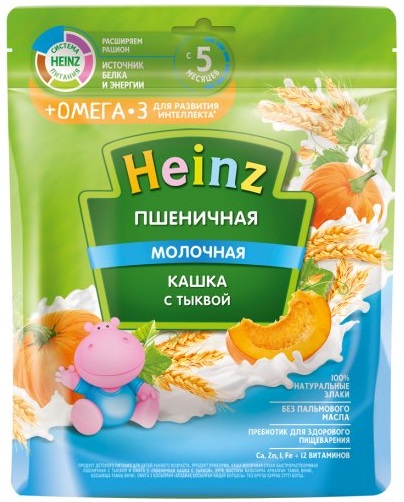 Хайнц Каша молочная Пшеничная с тыквой  200г с 5 мес.