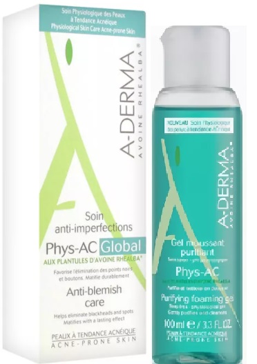 A-Derma набор PHYS-AK Global крем 40 мл + PHYS-AK гель 100 мл