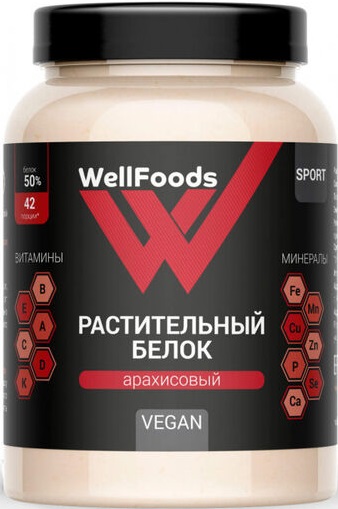 Белок растительный Арахисовый 500г порошок WellFoods