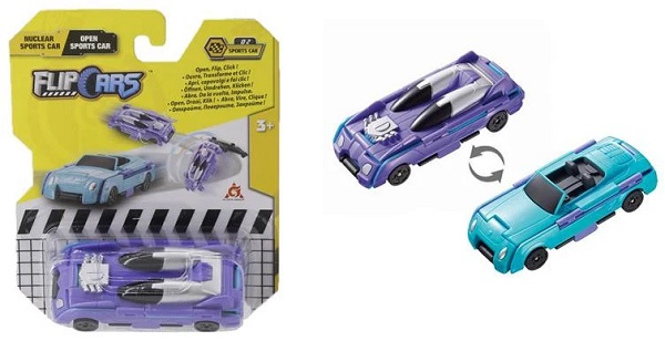 Машинка-трансформер Flip Cars 2в1 Атомный спорткар и Спорткар кабриолет 463875B-02