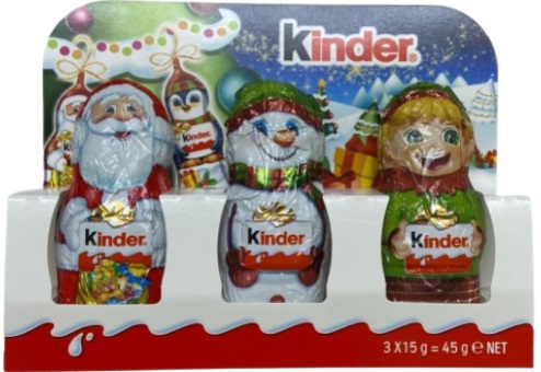 Шоколад молочный Kinder Chocolate Фигурный Новогодний 3*15г 45г
