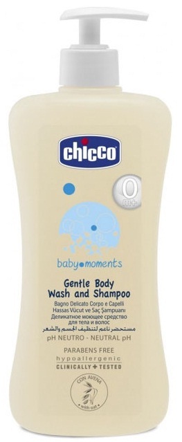CHICCO Средство для купания Baby moments с Овсом 500 мл