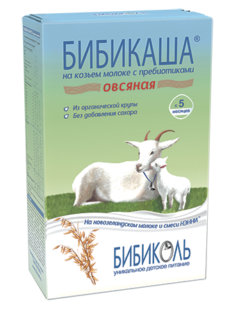 БИБИКАША Каша Овсяная на козьем молоке 250г с пребиотиками