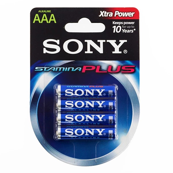 Батарейка SONY ААА (4шт) (LR03) 1.5V Stamina Plus AM4-B4D