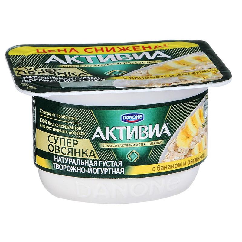 Данон Активиа Творожная фруктовая Банан- овсянка 130,0