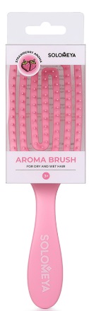 Расческа Wet Detangler Mini Brush Rectangular Strawberry SOLOMEYA арт.14-2116