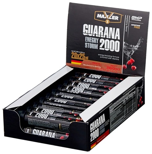 Maxler Гуарана 2000 25мл №14амп. Малина  (Упаковка)