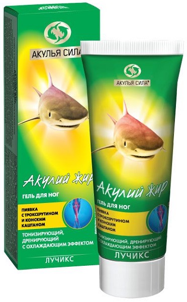 Акулий жир гель для ног Пиявка с троксерутином и конским каштаном 75 г