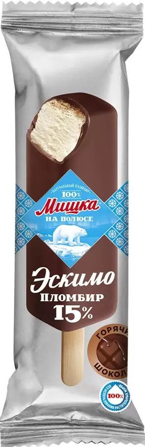 Мишка на полюсе Мороженое Эскимо Пломбир Ваниль гор. шок 70г