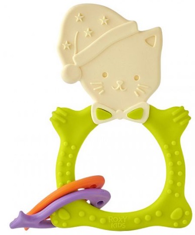 Игрушка прорезыватель ROXY KIDS Meow Teether зеленый арт.RMT-003