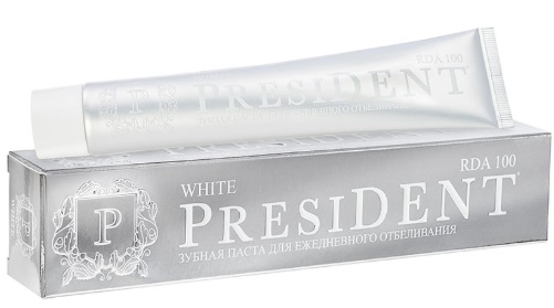 Зубная паста PRESIDENT White Для ежедневного отбеливания 75мл