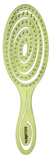 Био-расческа подвижная для волос зеленая SOLOMEYA Detangling Bio Hair Brush Green