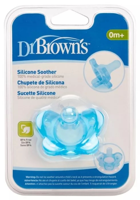 Соска-Пустышка Силиконовая DrBROWNS 0м+ ( 1 шт ) Blue арт.PS11008
