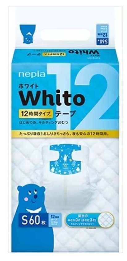 Подгузники для детей WHITO S60 (4-8кг) 60шт Ночные (12h)