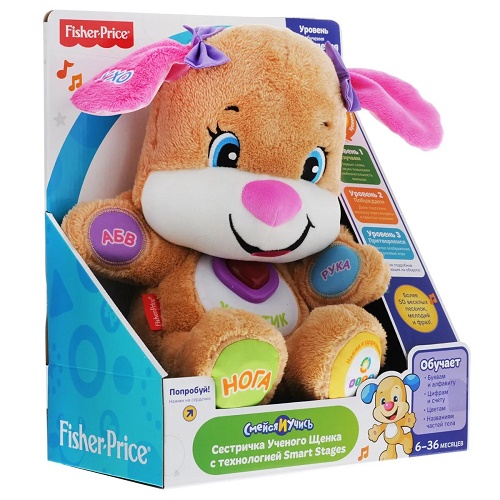 FISHER-PRICE 6м+ Смейся и учись Сестричка ученого щенка арт.CJY86