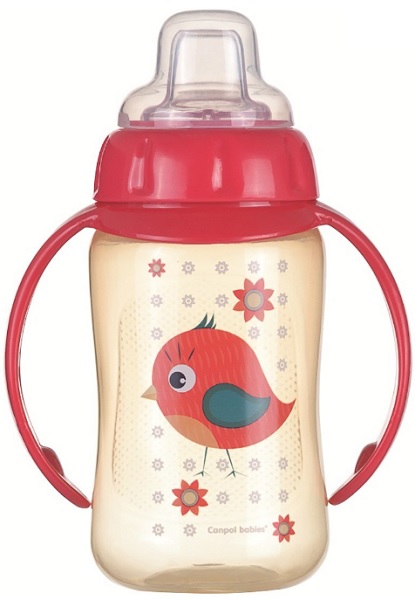 Поильник 6м+ CANPOL BABIES 320 мл с ручками арт.56/512 Red