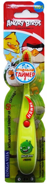 Зубная щетка Long Vita детская Angry Birds музыкальная 3+ арт.TWA-2