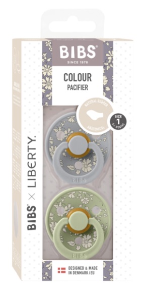 Набор пустышек латексных BIBS Liberty Colour Anatomical 2 шт Capel Cloud/Sage 0+ арт.211110103