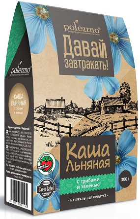 Polezzno Каша Льняная Грибы зелень 300г